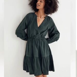 Madewell Crinkle Poplin Wrap Mini Dress